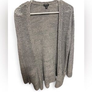 Torrid Grey Pointelle Open Cardigan - Size 2 (18/20)